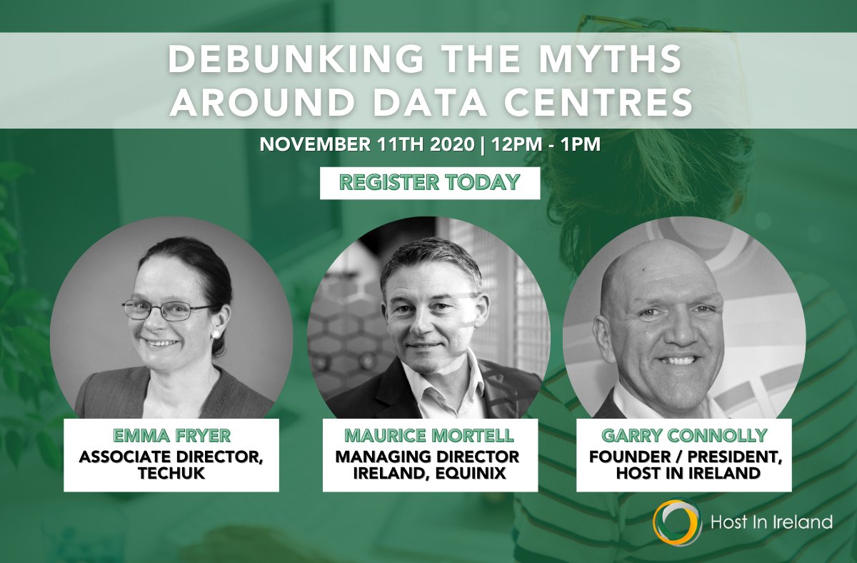 I am delighted to be speaking at the <a href="/hostinireland/">Host In Ireland</a> , An Industry of Substance Webinar on 'Debunking the Myths around Data Centres' on November 11th at 12pm. Spaces are filling up fast so click here to find out more and register today: bit.ly/3jW2RXE