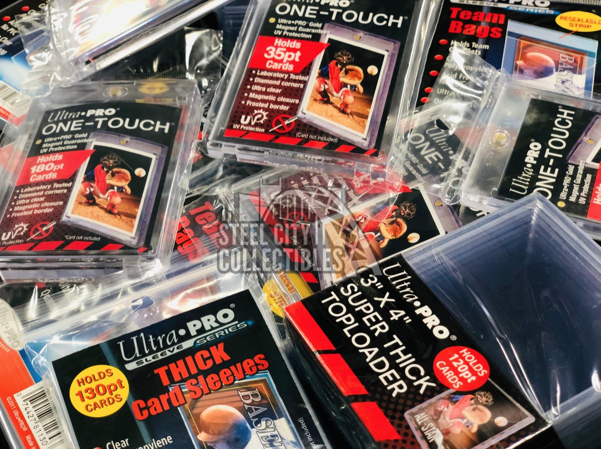 SCCTradingCards's tweet photo. Sunday Supply Day! Steel City Collectibles is your one-stop shop for all your trading card supply needs! Get top loaders, penny sleeves, one touches, team bags, and more here: https://t.co/b1g8bHzHQt

#TheHobby #Collect #SportsCards #TradingCards #Cards #SCCTradingCards #UltraPro https://t.co/4UCNZDy7zA