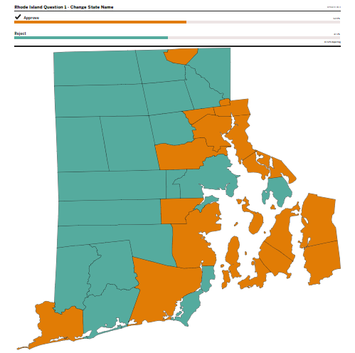 FitzProv's tweet photo. A look at the map for the successful constitutional amendment that will remove "...and Providence Plantations" from the state's official name, leaving it simply "Rhode Island" https://t.co/0hCxGoNp6d