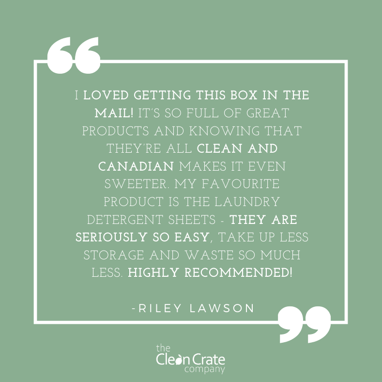 TheCleanCrateCo's tweet photo. Thanks for this amazing Testimonial! At #CleanCrate we strive to bring the best Canadian products & experiences to our customers. Visit our website and chose the Subscription Box that suites your family. https://t.co/GSInk1cofa #ecofriendly #savetheplanet #gogreen #cleanliving https://t.co/DAKVxSYlAD