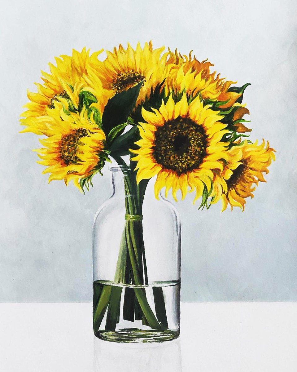 BethGraceLewin's tweet photo. SUN • FLOW • ER 🌻 
Even on the darkest days they stand tall &amp; find the sunlight 💛 Painted with acrylics on canvas board 🎨
#SunflowerArt #FineArt #AcrylicPainting https://t.co/X6rczCtAm8