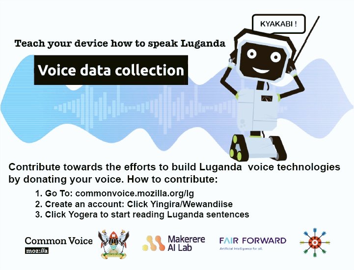 AIR_lab_MUK's tweet photo. Contribute towards the efforts to build Luganda voice technologies.
Donate your voice here: https://t.co/qNMLj4rS7J https://t.co/8teInY8kOl