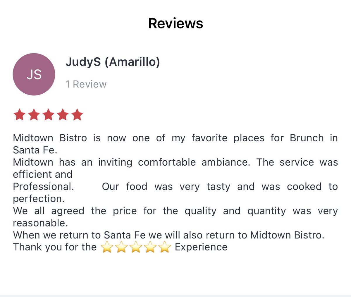 MidtownBistro's tweet photo. #GoodReview of Midtown Bistro via OpenTable! 
Thank you for the kind words! 
⭐️⭐️⭐️⭐️⭐️
🙏🏼

Make your reservation now!

https://t.co/5YgHFJbfRx https://t.co/vDWVsAF1OE