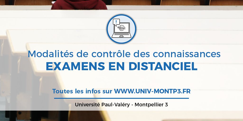 univpaulvalery's tweet photo. Au vu de la situation sanitaire, le #CEVU du 05/11 a voté à l’unanimité les #examens en #distanciel.
Certaines formations auront une dérogation exceptionnelle pour les examens nécessitant le présentiel. Les étudiants concernés seront contactés par leur composante. https://t.co/RIxlRLxuaN