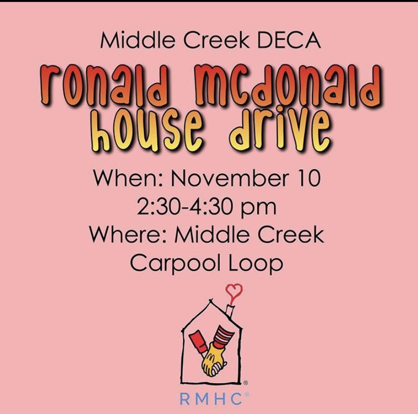 MiddleDeca's tweet image. Contactless item drop off in the MCHS carpool loop. Need hours or want to support the RMHC? We can help you out! Any donation to RMHC helps.