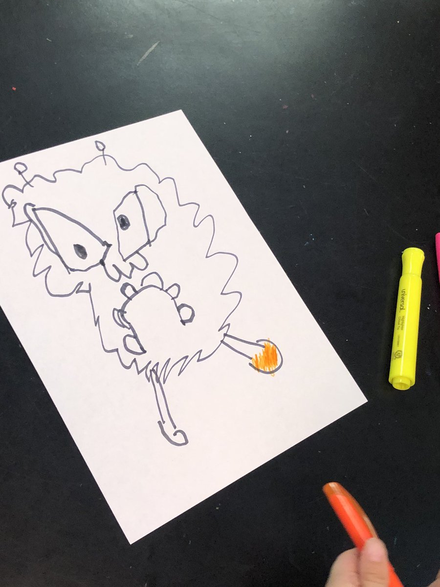 Squeals of delight as KG monsters come to life under the black light <a href="/davidson_briann/">BriAnn Davidson</a> Art class today! <a href="/NISDFineArts/">NISD Fine Arts</a> <a href="/PrairieViewES/">Prairie View Elem</a> @MsA_kinder