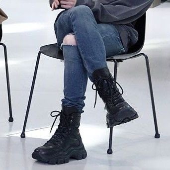 his iconic chunky shoes