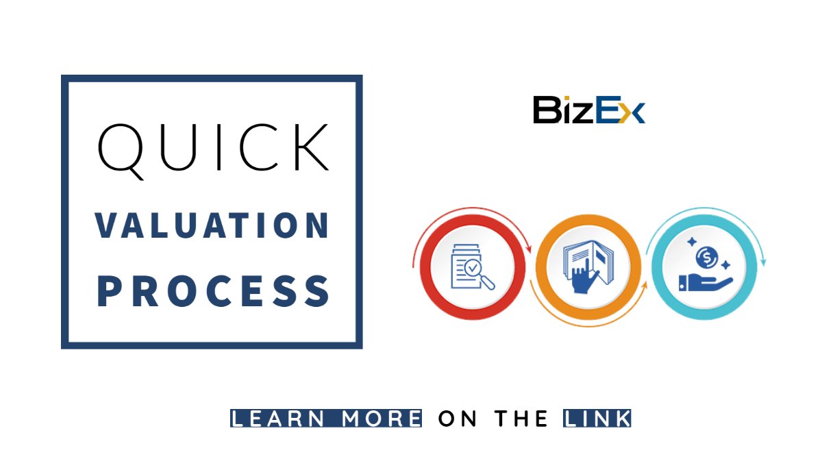 Quick Valuation Process

- The business valuation methodology often used by other business brokers
Recast financials to get EBITDA or Discretionary Earnings (DE)
- Look up Multiple of Earnings (MoE) in reference book
- Value = MoE x EBITDA

Learn More: bizex.net/business-valua…