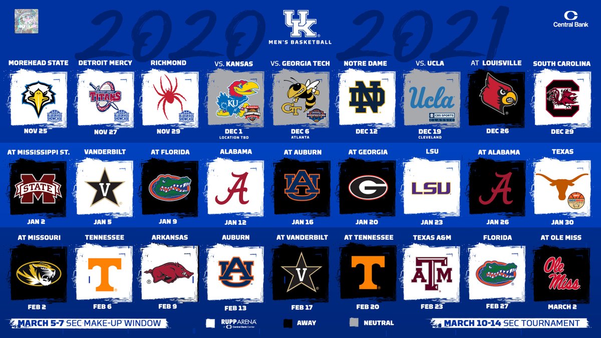 KentuckyMBB's tweet photo. Here's our 2020-21 schedule 👀🤩 ➡️ https://t.co/JVFugZnwKV https://t.co/m1aOFttlGV