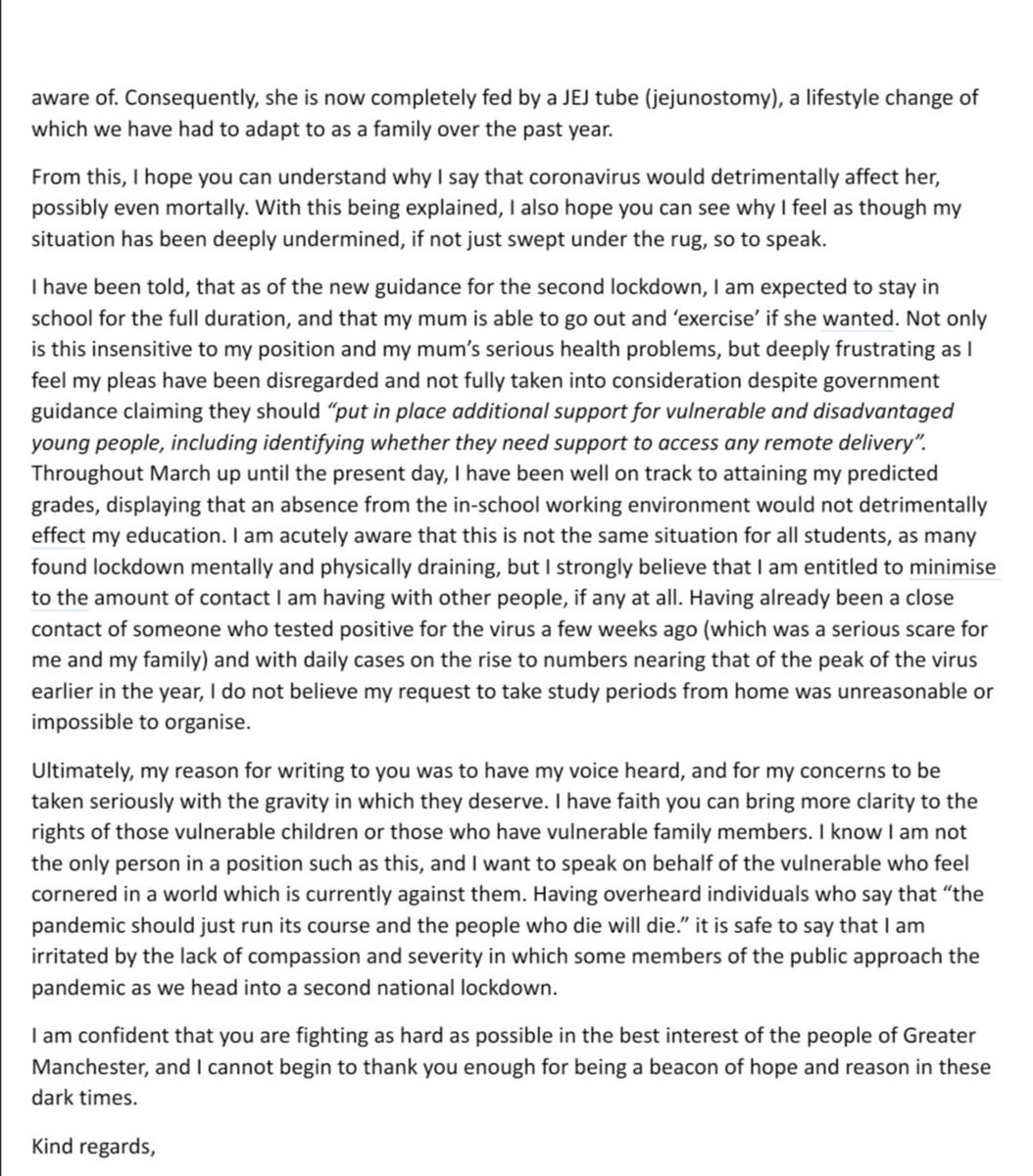 GrayMCoach's tweet photo. @AndyBurnhamGM 
Please could you give this letter written by my daughter 5 mins of time. Thank you. https://t.co/CPOIykGtsi