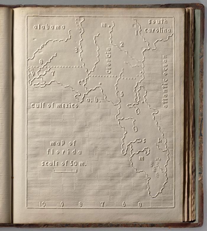 'The Atlas of the United States Printed for the Use of the Blind', published in 1837