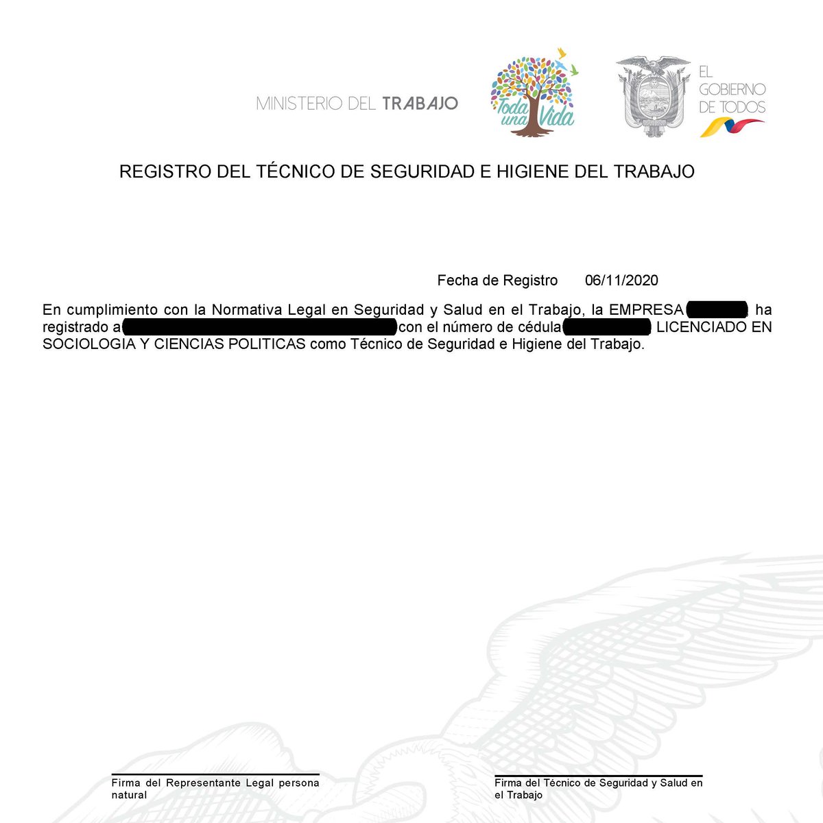 EcuadorSst's tweet photo. #ObservatorioSST│@andresisch Exigimos la suspensión inmediata del registro de personas SIN TÍTULO en Seguridad  Salud en el Trabajo como TÉCNICO DE SEGURIDAD E HIGIENE DEL TRABAJO COIP Art. 330 Ejercicio ilegal de la profesión será sancionada con pena privativa de 6 meses a 2 añ https://t.co/FchHkElszt