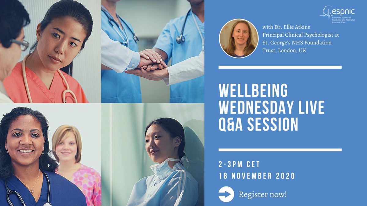 ESPNIC_Society's tweet photo. How can you support your team in difficult times? Watch episode 6 of #WellbeingWednesday to find out! Don't miss the live Q&amp;A session with Dr Ellie Atkins on Nov 18th🗓 Details below the video 👇🏻 #PedsICU
https://t.co/P0F1XuzN60 https://t.co/oojuKzbJrH