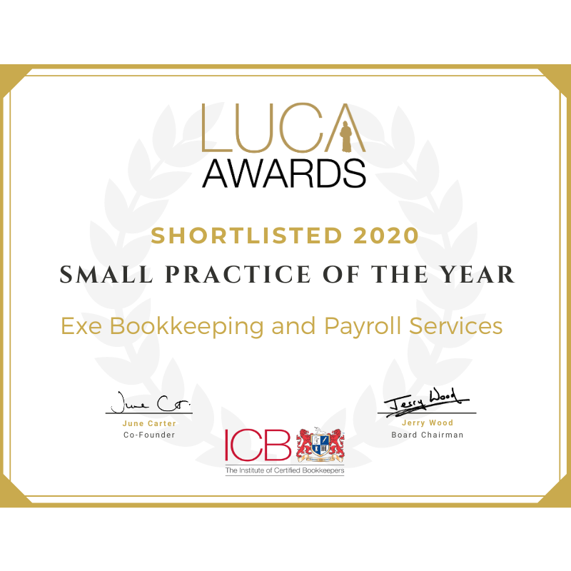 exebookkeeping's tweet photo. Always nice to have an Institute of Certified Bookkeepers email drop in on a Friday afternoon, especially when it contains confirmation of being shortlisted for the #LucaAwards #SmallPracticeoftheYear 🤩🎆🎇 https://t.co/aROxHTgodY
