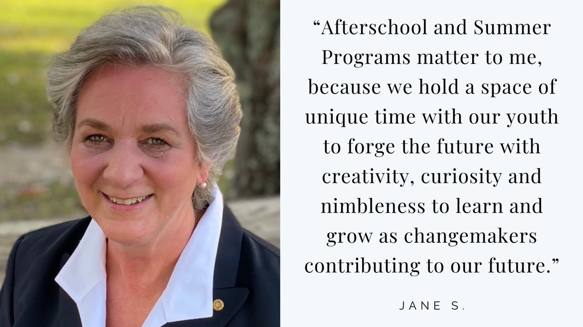 ncafterschool's tweet photo. We are excited to have Jane from the New River YMCA join the @ncafterschool Advisory Board! "Afterschool and Summer Programs matter to me, because we hold a space of unique time with our youth to forge the future with creativity, curiosity and nimbleness to learn..." #WelcomeJane https://t.co/2XdIMGtdhk