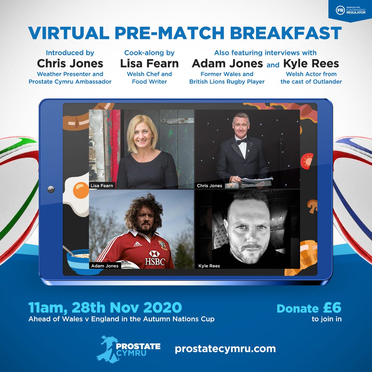 CTywydd's tweet photo. Cyfle i godi arian i @ProstateCymru
ac i fwynhau brecwast gan @lisaannefearn @ysiedHQ
o flaen gêm Cymru v Lloegr! 11:00 Tachwedd 28fed. Ewch i'r linc am fwy o wybodaeth a sut i ymuno â'r #brecwastmawr #bigbreakfast #ysiedgoffi #rhithiol
https://t.co/ZQaM76Rpml https://t.co/WPPLIuE0b1