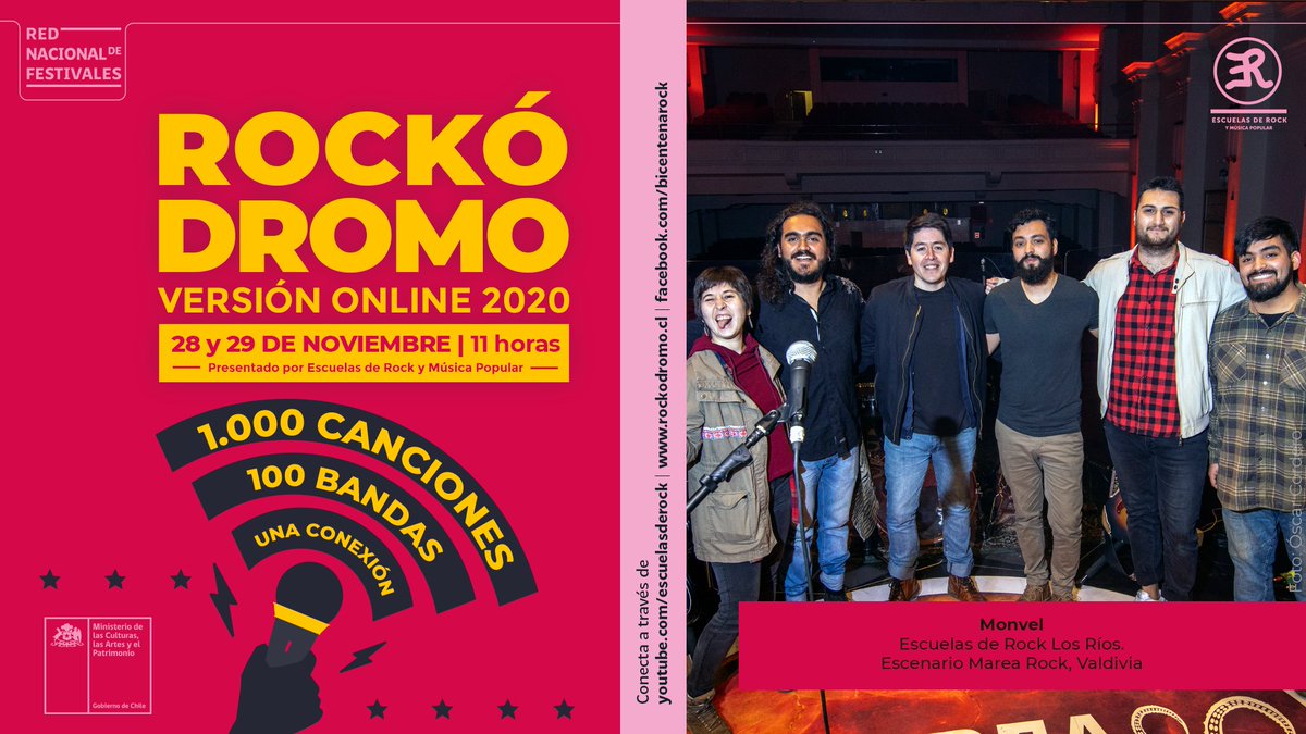 EscuelasdeRock's tweet photo. El emblemático festival #MareaRock dirá presente -junto a otras 11 regiones- como un escenario de #Rockódromo2020. Viaja hasta el Teatro Cervantes para conocer a #LaCholaYElGitano, #BlokeSur , @LaTeruka, #Monvel... (1/2) https://t.co/jy58pDSODs