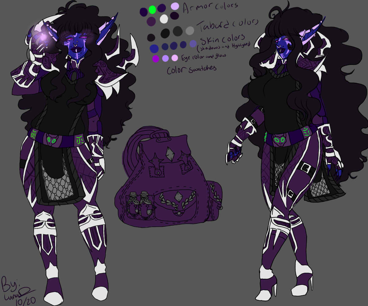 LunaLumila's tweet photo. I been working on my warlock Nightborn lately and im pretty happy how everything is going so far.   makeing a full character sheet for other artist to do of her.
#wowoc #wowwarlock #worldofwarcraft  #Nightborn https://t.co/mcjIL0hOVA