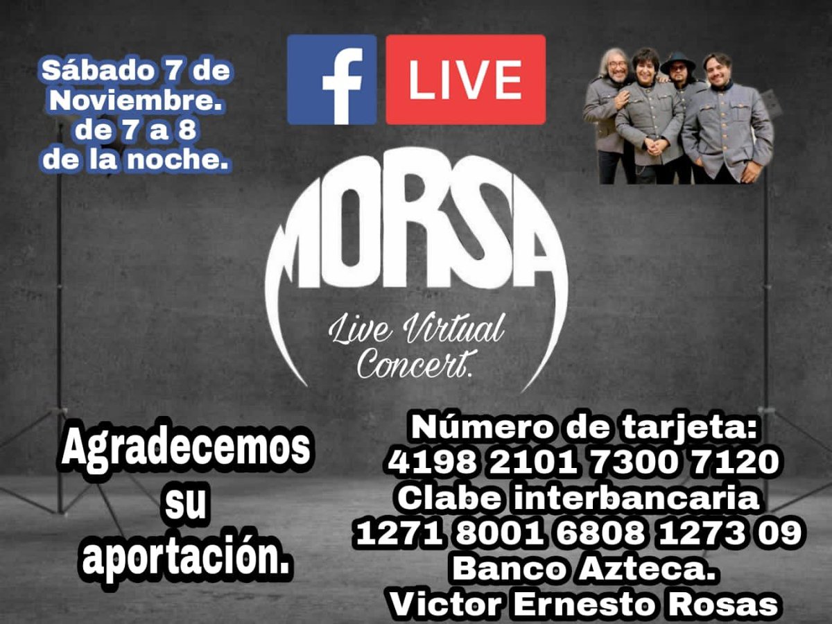 MorsaBeatles's tweet photo. Amigos nos vemos mañana Sábado 7 de Noviembre 7 pm. Una hora de The Beatles desde el facebook de Grupo Morsa 
Entrada Libre. 
Si nos pueden apoyar se los vamos a agradecer muchísimo. Bonito fin!!

#ArtistaOficialCasio https://t.co/VmVcTUs6hg