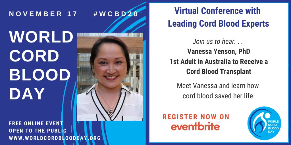 CordBloodDay's tweet photo. Want proof? Meet @Doctor_Ness! #CancerSurvivor, 1st Adult in #Australia to receive a cord blood transplant. Let her tell you how #cordblood saved her life when no match could be found. Inspiring &amp; informative. Register free:  https://t.co/LUQvi6AA1K #WCBD20 #WorldCordBloodDay https://t.co/VIQRaU4rKn