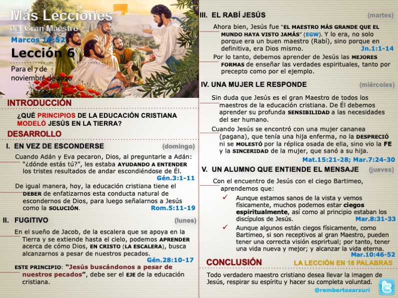 rembertosarzuri's tweet photo. Todo verdadero maestro cristiano desea llevar la imagen de #Jesus , respirar su espíritu y hacer su completa voluntad.
👇
Repasemos la #LESAdv 6.
#PrimeroDios
#FelizSabado https://t.co/kZRZTqI0Cm