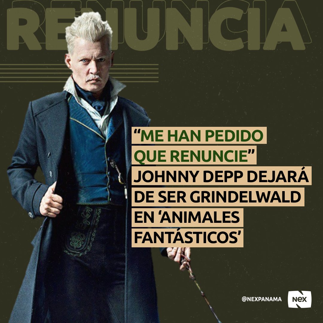 #JohnnyDepp anunció a través de su #Instagram que dejará de interpretar a #Grindelwald en la saga de películas "Animales fantásticos y dónde encontrarlos", tras una petición del estudio #Warner,