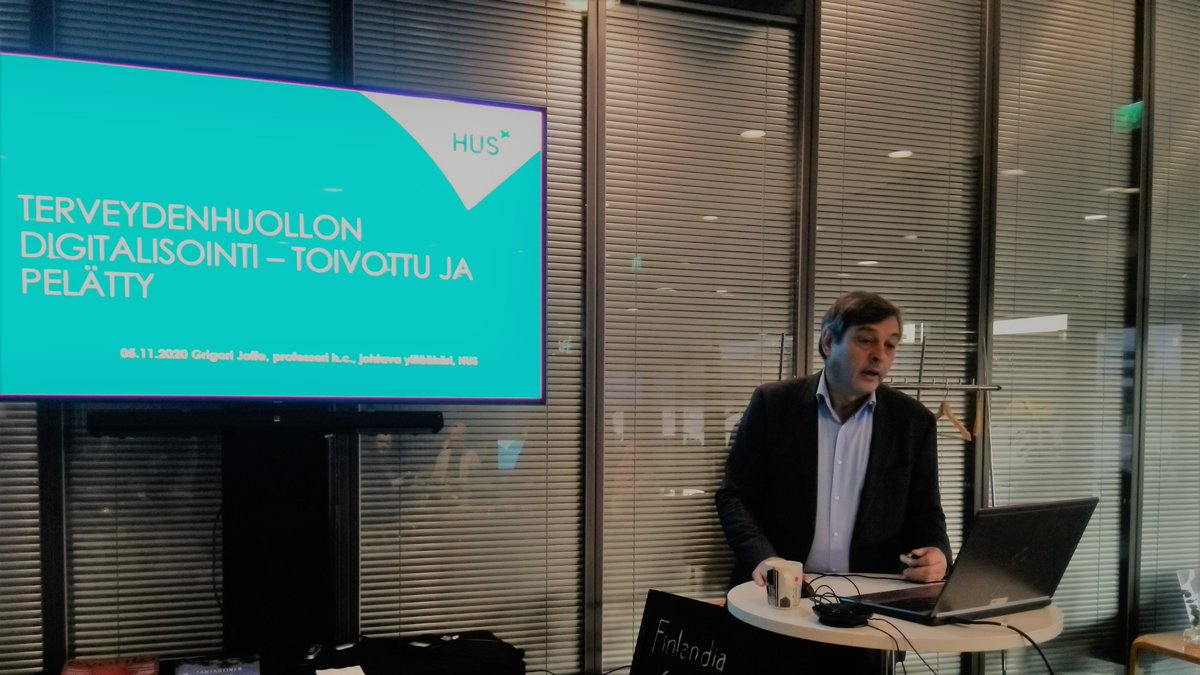 Rotary_FH's tweet photo. E-terveystutkimustiimin puheenjohtaja, professori Grigori Joffe kertoi klubillemme terveydenhuollon digitalisoinnista. Saimme katsauksen mm. Mielenterveystaloon #rotarit #rotaryfinland https://t.co/zPjHs74Had
