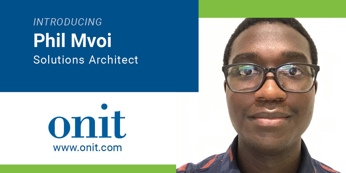 OnitCareers's tweet photo. Phil Mvoi joined the Onit team. As Solutions Architect, he will lead all technical aspects of implementations, which includes collecting requirements, building workflows, user interfaces, security profiles, reports, training/demos, &amp; handling support issues. #hiring #legaltech https://t.co/nVGVhMcdku