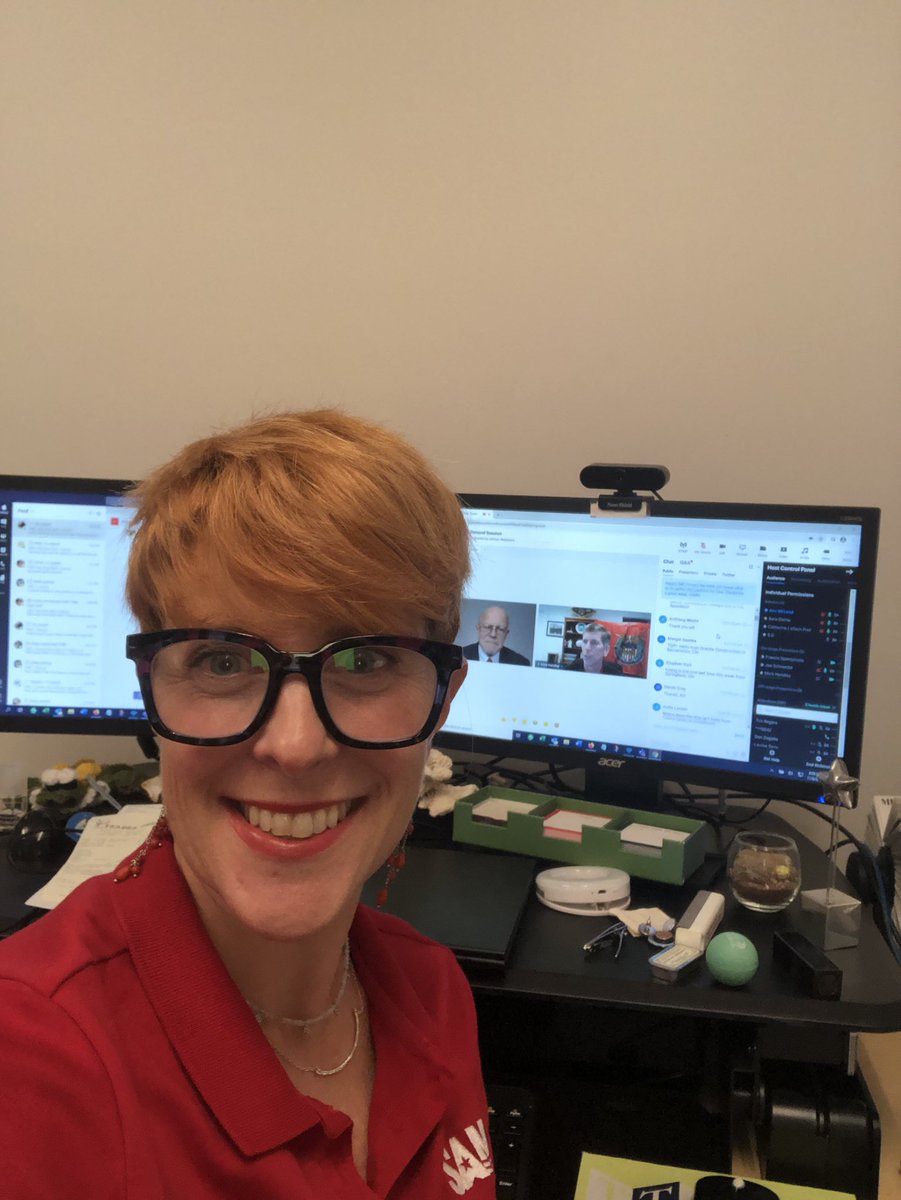 AnnMcLeod's tweet photo. Blue light glasses off, big smiles on! #VSBC is almost wrap! Thanks to all who participated this week! #HowISBC #PayNoAttentionToTheWomanBehindTheComputer @SAME_National https://t.co/n8Ai62Q2JH