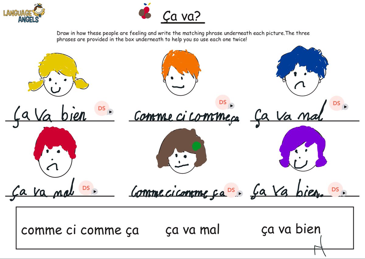 MFLwithMrsM's tweet photo. @StThomasCofE are enjoying trialling the @LanguageAngels_ scheme of work! Even better sharing through @Showbie so that we can add voice notes too! We even used #makaton to include all our learners.#mfltwitterati #PrimaryRocks @deansillett #primaryfrench #çava https://t.co/UZ7je00Ckt