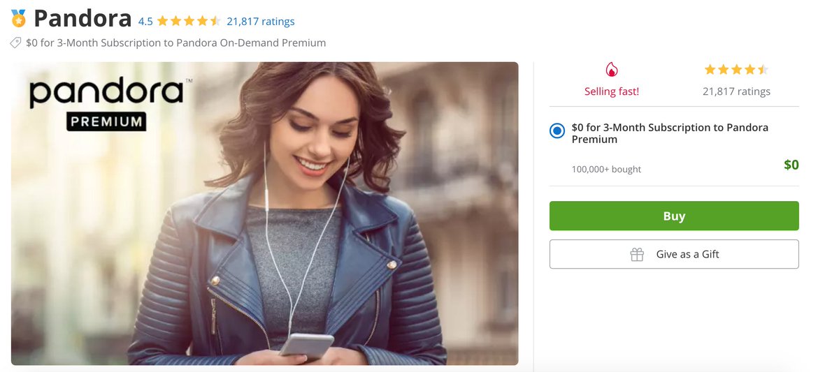 3-Month Free Subscription to Pandora Premium through grouponLink:  https://www.groupon.com/deals/pandora-37 #BTS_BE  #BE  @BTS_twt
