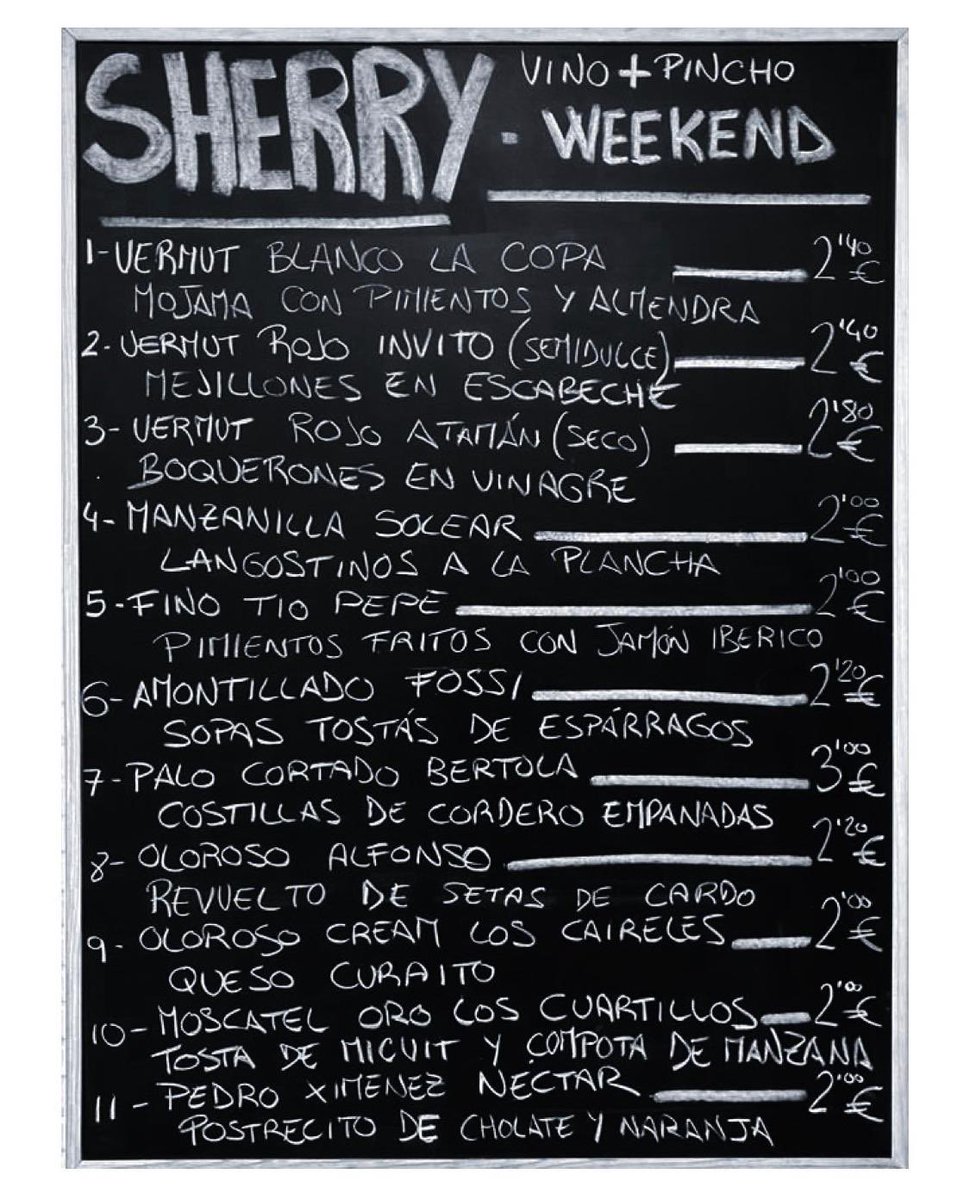 barcanijo's tweet photo. ¡¡No te pierdas nuestro Sherry-Weekend!! Disfruta este Sábado y este Domingo de nuestro maridaje de Vinos de Jerez y Pinchos #barcanijo #algodonales #sherryweek #sherryweek2020 #sherry #jerez #vinosgenerosos #sherry #xerry #maridaje #maridajeperfecto #vinosytapas #bardetapasyvino https://t.co/Uho48glvXm