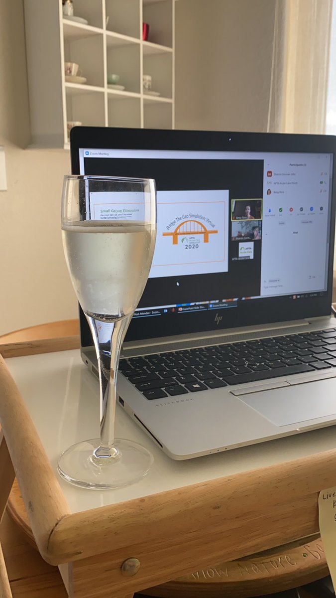 AcuteCareAPTA's tweet photo. Getting ready to toast day 2 of #BTGSimulation success! Fantastic speakers, engaging discussion, and now small group networking during Happy Hour! @AcuteCareAPTA https://t.co/5y1jSrxmTc
