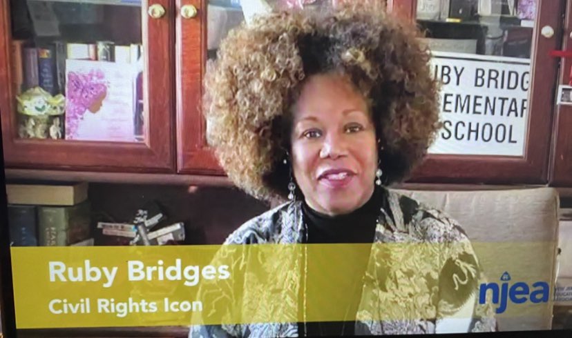 mrsackermanvdv's tweet photo. Thank you Ruby Bridges for speaking to NJ teachers. ⁦@NJEA⁩ #TogetherFromHome https://t.co/KrwbjufKbt