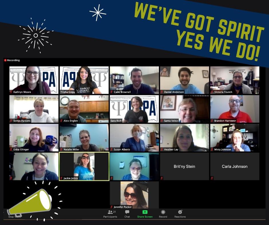 OKschoolpsych's tweet photo. Thank you to all who joined us today for our virtual meeting. A special THANK YOU to our guest speakers and attendees. This meeting was recorded and that recording with all resources will be sent out to those who registered for the meeting. #OSPA #OKSchoolPsych #NASP https://t.co/afujHujnIo