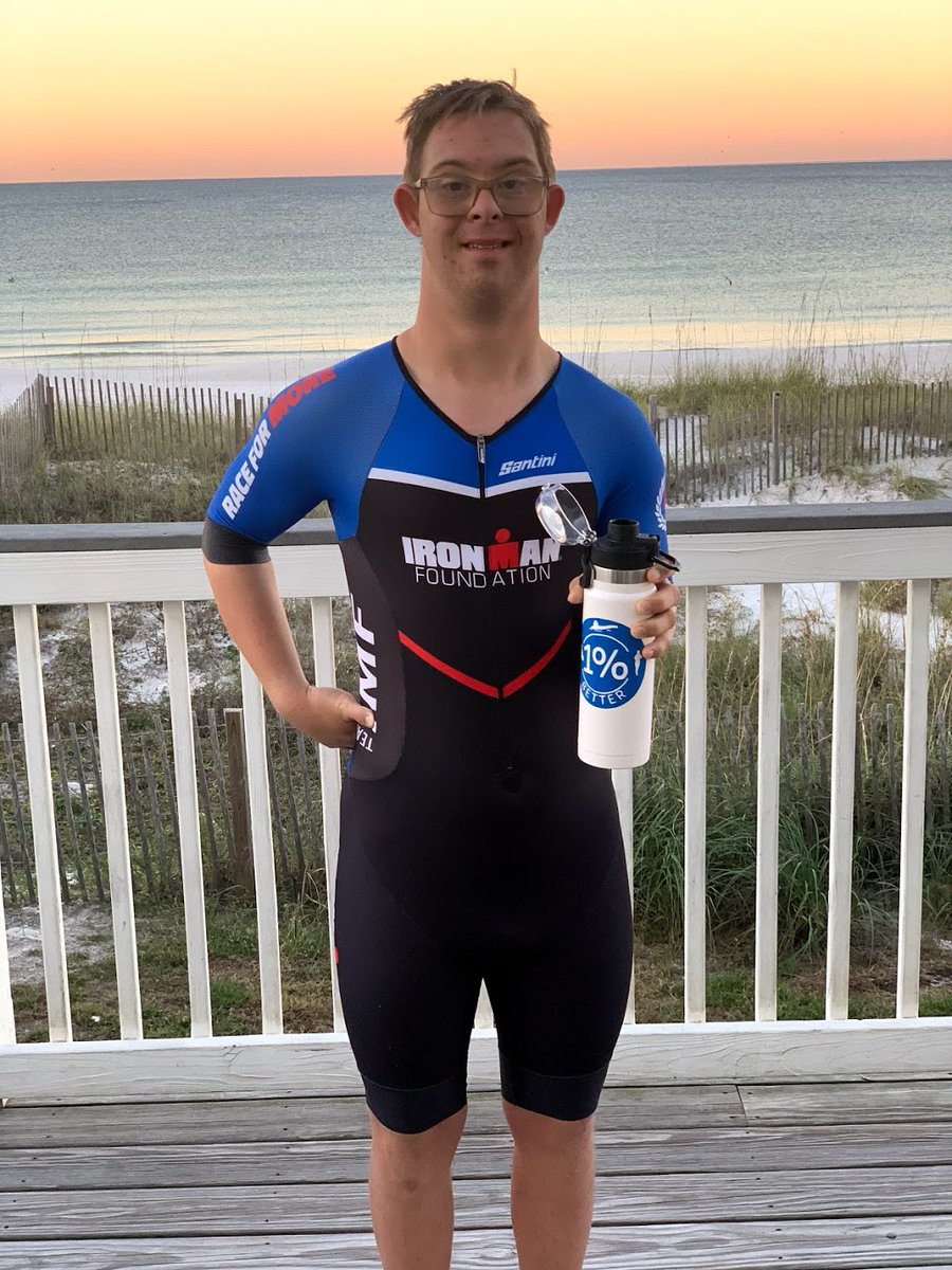 usatriathlon's tweet photo. TOMORROW is the big day! 

Chris Nikic will look to become the first person with Down syndrome to complete an IRONMAN triathlon!

— 2.4 mile swim

— 112 miles on the bike

— 26.2 mile run 

We know he can do it. Let's all wish @ChrisNikic good luck as he aims to make history! 👏 https://t.co/mrclUv3mly