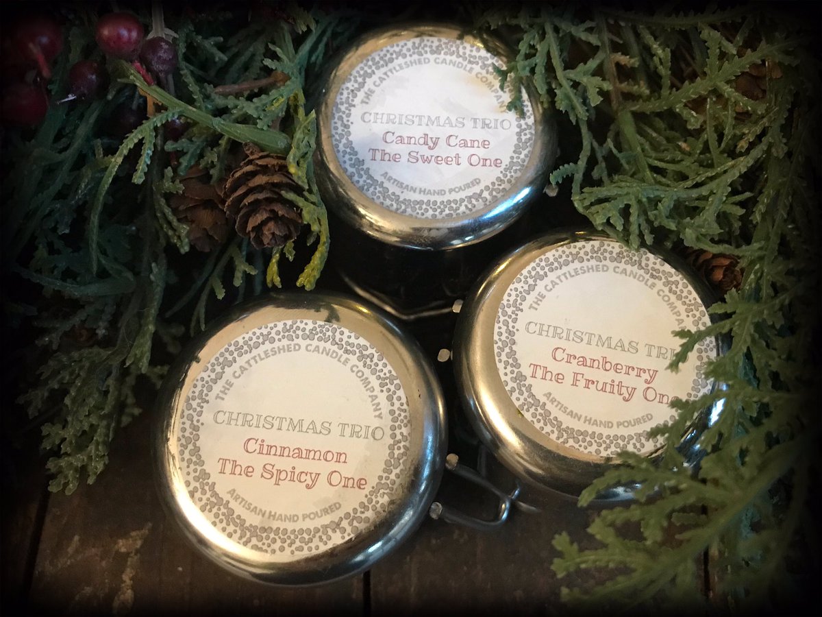 CHRISTMAS MINI TRIO# Cranberry •The Fruity One• 
Candy Cane •The Sweet One• 
Cinnamon •The Spicy One•
#candles #homedecor #smellssogood #farmhousestyle #cottagestyle #interiors #candlegifts #christmasgifts #gifting #scentedcandles #CandyCane #cinnamon #cranberry #Christmas