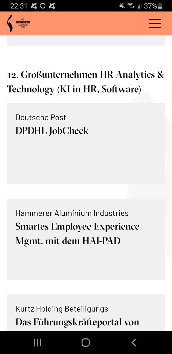 recrutainment's tweet photo. Und auch für den HR Excellence Award wurde der @DeutschePostDHL #JobCheck nominiert!
https://t.co/3g5MNaBxkh #HREA20 https://t.co/hTNBSogDI5