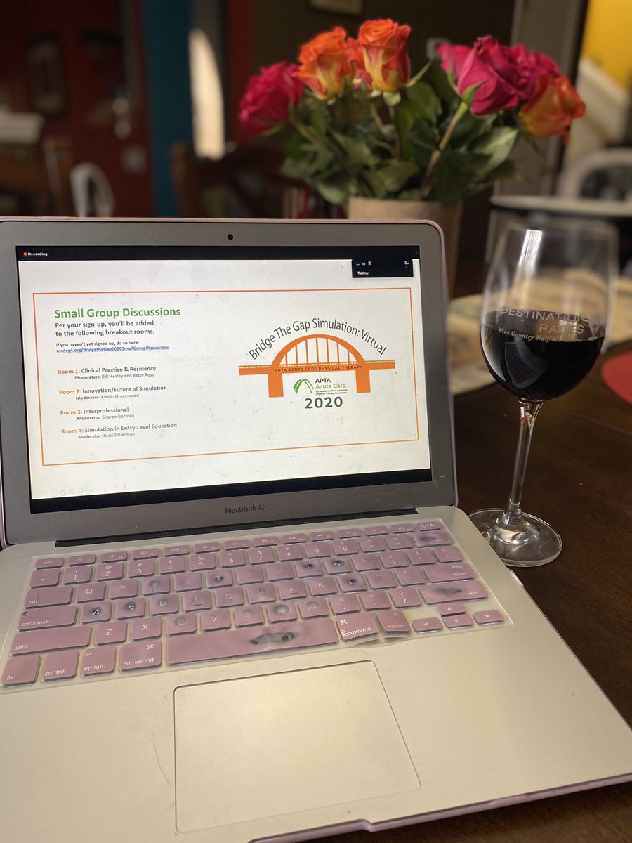 evcheer04's tweet photo. Cheers to the wrap up of Day 2! @criticalipt @Dr_KCGreenwood @mimillerPT @AcuteCareAPTA #BTGSimulation #VirtualConference https://t.co/Ro7pwYBf1V