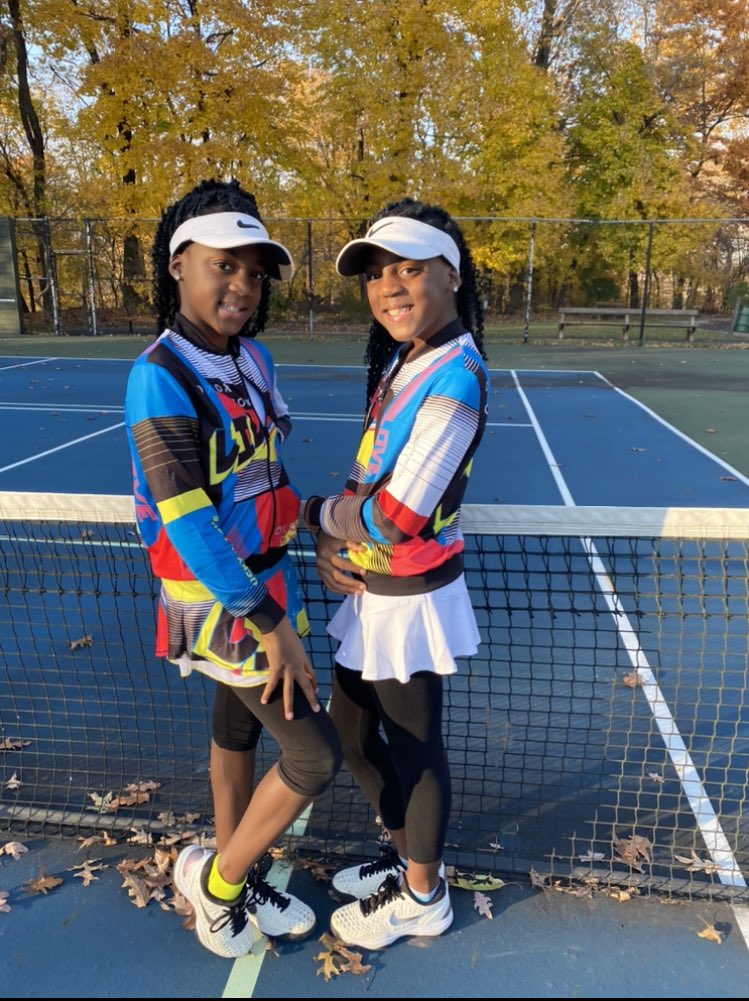 Londonparis4492's tweet photo. Happy Friday!!💕Out looking fabulous in our Lucky in love outfits.
•
•
•
✔️L&amp;P
#tennis #tennisgirls #twins #SquadGoals #youngatheletes #luckyinlove #fashion #wilson #wilsontennis #netgeneration #netgennetset #love #FridayVibes https://t.co/tw1KboN7XZ