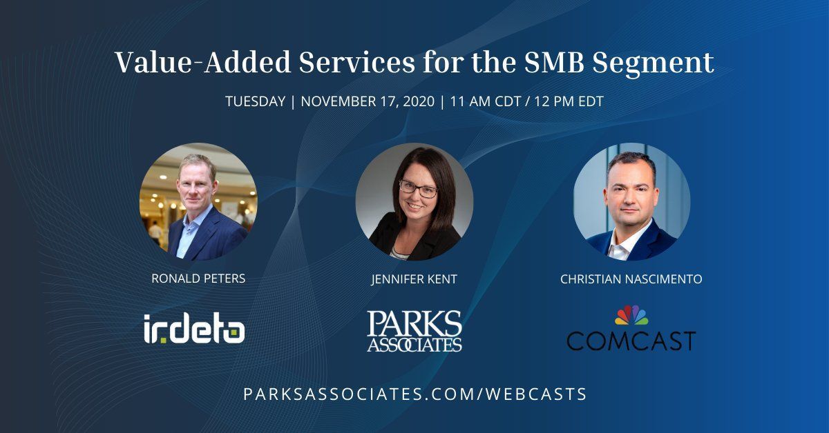 ParksAssociates's tweet photo. 68% of #SMBs said they are concerned about #cybersecurity vulnerabilities at their business locations, according to our research. Learn more about the changing landscape for SMBs in a #webinar on NOV 17 at 11 AM CT: https://t.co/pdD4OHavzX @Irdeto @Comcast https://t.co/D3DOfqRQNA