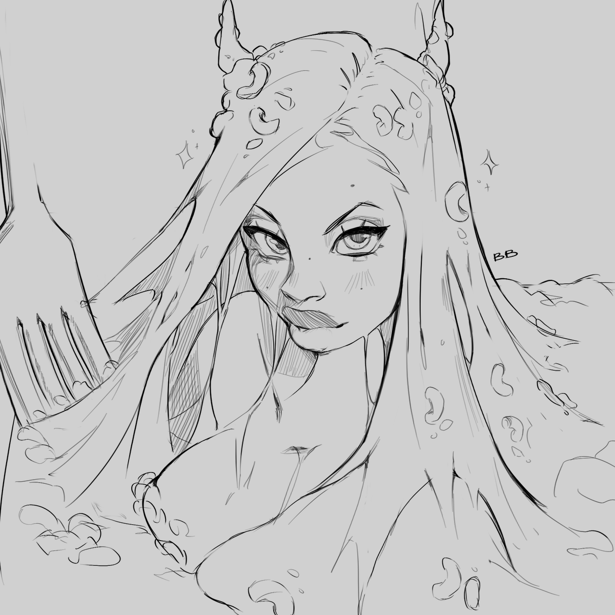 mac n cheese queen sketch to procrastinate from my homework 