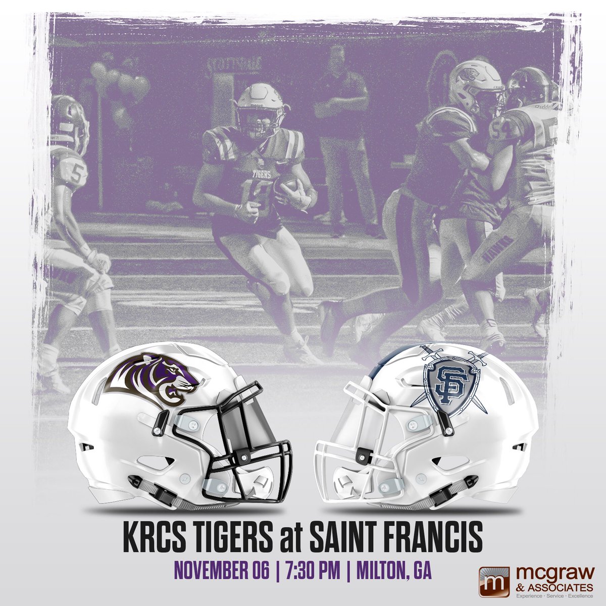 KRCSAthletics's tweet photo. ‼️ GAME DAY ‼️KRFB makes the short commute to St. Francis tonight to continue region play. 🏈 Good luck Tigers! *Tickets are sold out but the game will be streamed on the NFHS network. #krcstigers #krfb https://t.co/rYLiAwYR15