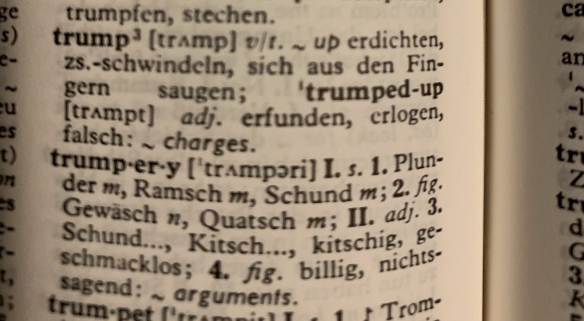FischerKurt's tweet photo. was vom ex-#presidentNeglect @realDonaldTrump buchstäblich zu erwarten war, finder man schon in meinem @langenscheidt Schulwörterbuch ... ein #Vice President full of #Trumpery ... https://t.co/VvSenSeRTm