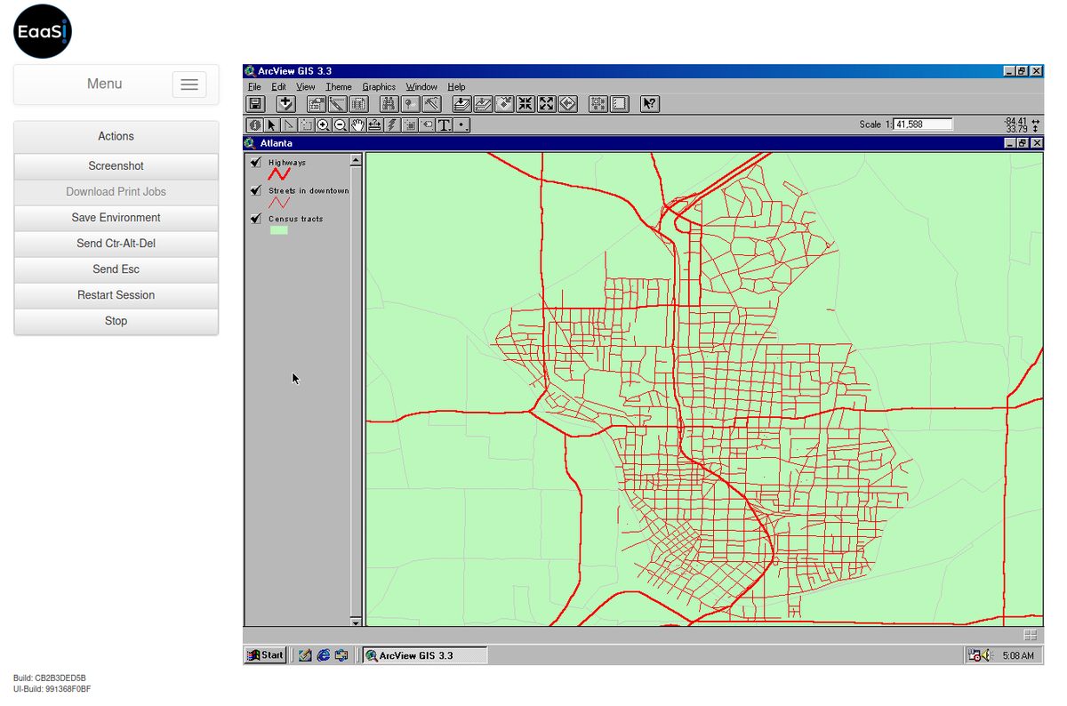 SoftPresNetwork's tweet photo. Explore and plot geospatial data (there might be some samples floating around out there today) with ArcView GIS 3.3, our #EaaSI #softwareoftheweek running emulated in Windows 98: https://t.co/zvszPlN7sG