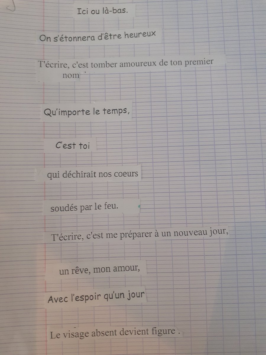 CdiDiderot's tweet photo. Atelier d'écriture poétique avec les #2de6
2/2 https://t.co/kK7zyFgUJh