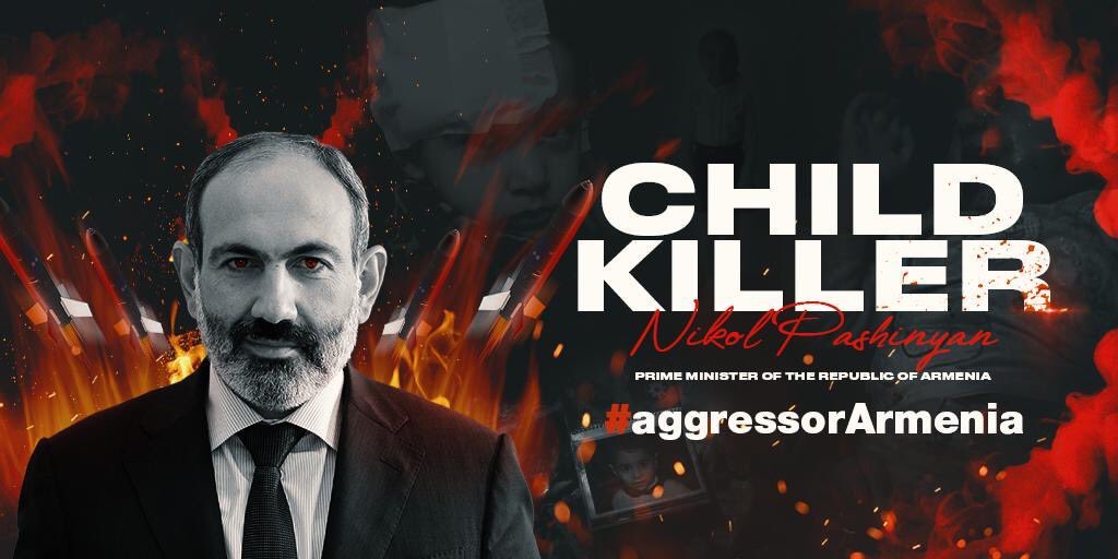i_guliyev's tweet photo. 92 #Azerbaijani civilians, including a number of kids have been killed by #childkiller Pashinyan. Time to stop him! ) #aggressorArmenia https://t.co/jNb7cugi8Q