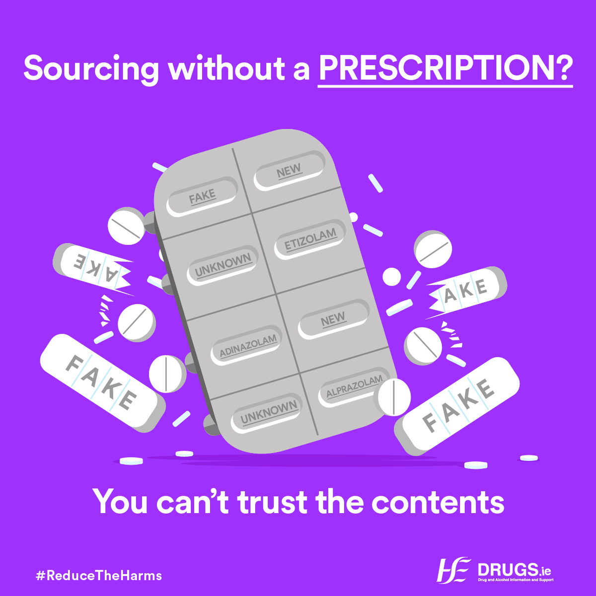 drugsdotie's tweet photo. #Etizolam has been identified in falsified tablets in Ireland 

This substance can be strong in low doses and the risks are increased if used with other substances

Services are asked to remind people of the current harms and #harmreduction

Learn more: https://t.co/TN1ECfjLSd https://t.co/QFjfJntOSH