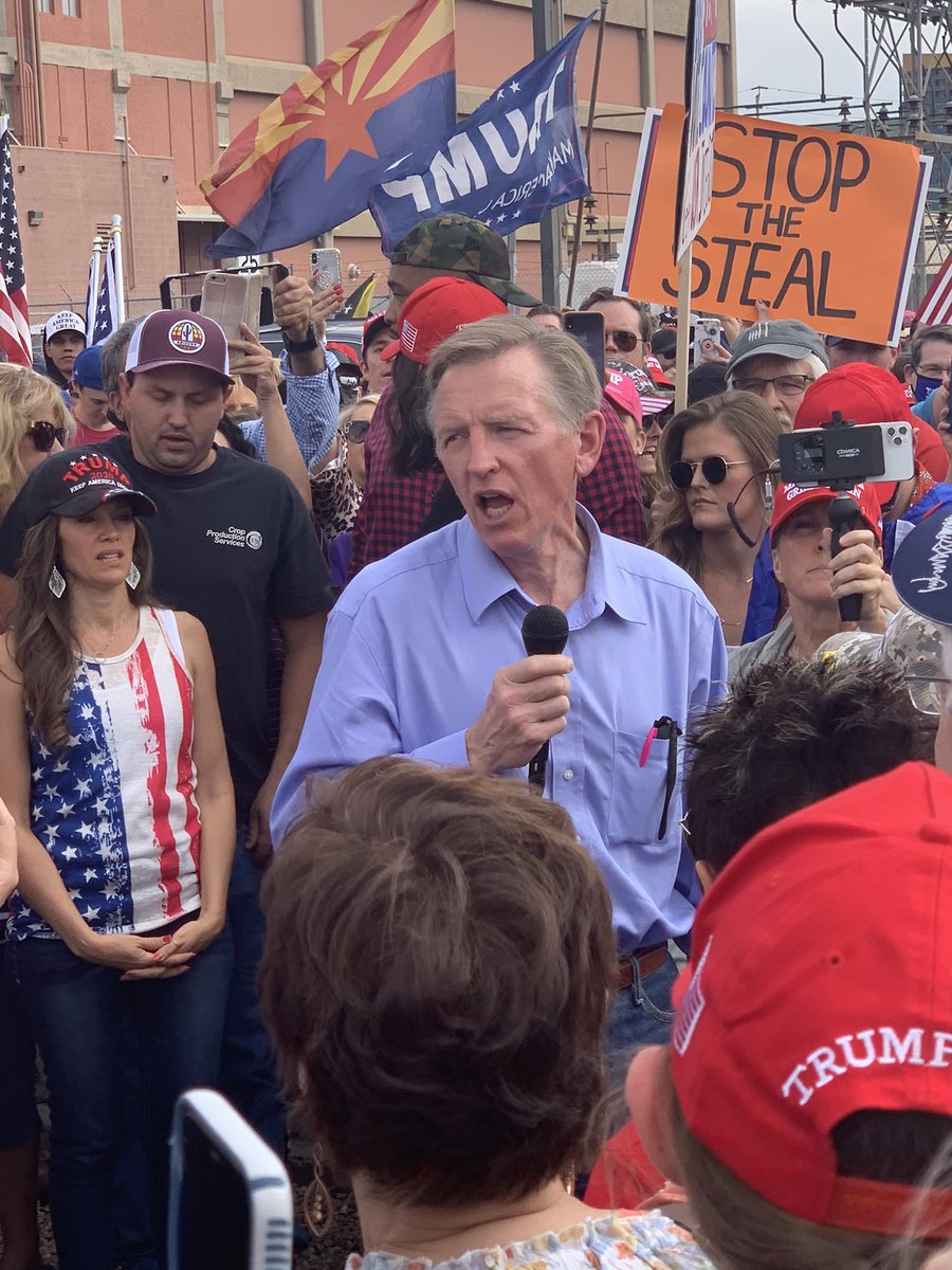 . @DrPaulGosar is now speaking. He has attended other rallies this week. He asked the crowd to chant “Where is  @dougducey?”