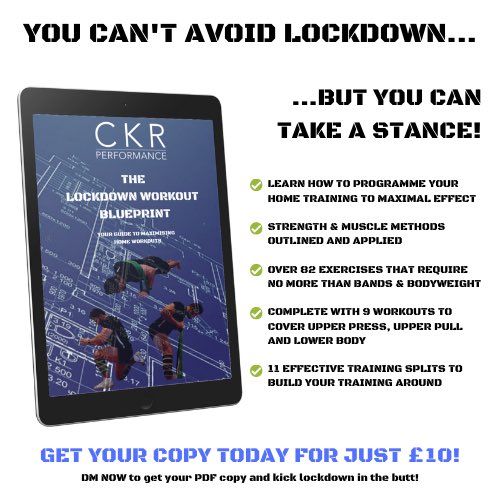 HOME WORKOUT GOLD 👌🏻
-
Drop me a message to purchase a copy for just £10 and ensure that you maximise your training in lockdown 💪🏻